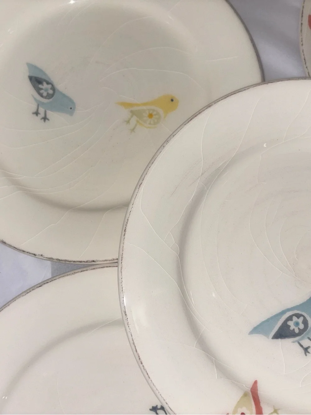Vintage Set of 8 Pier 1 Imports Little Bird Salad Plate 8-1/2” Portugal. Y3